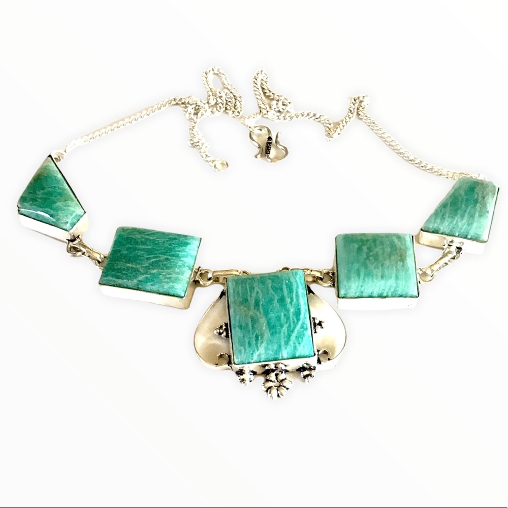 Amazonite Gemstone Necklace - Vintage Style